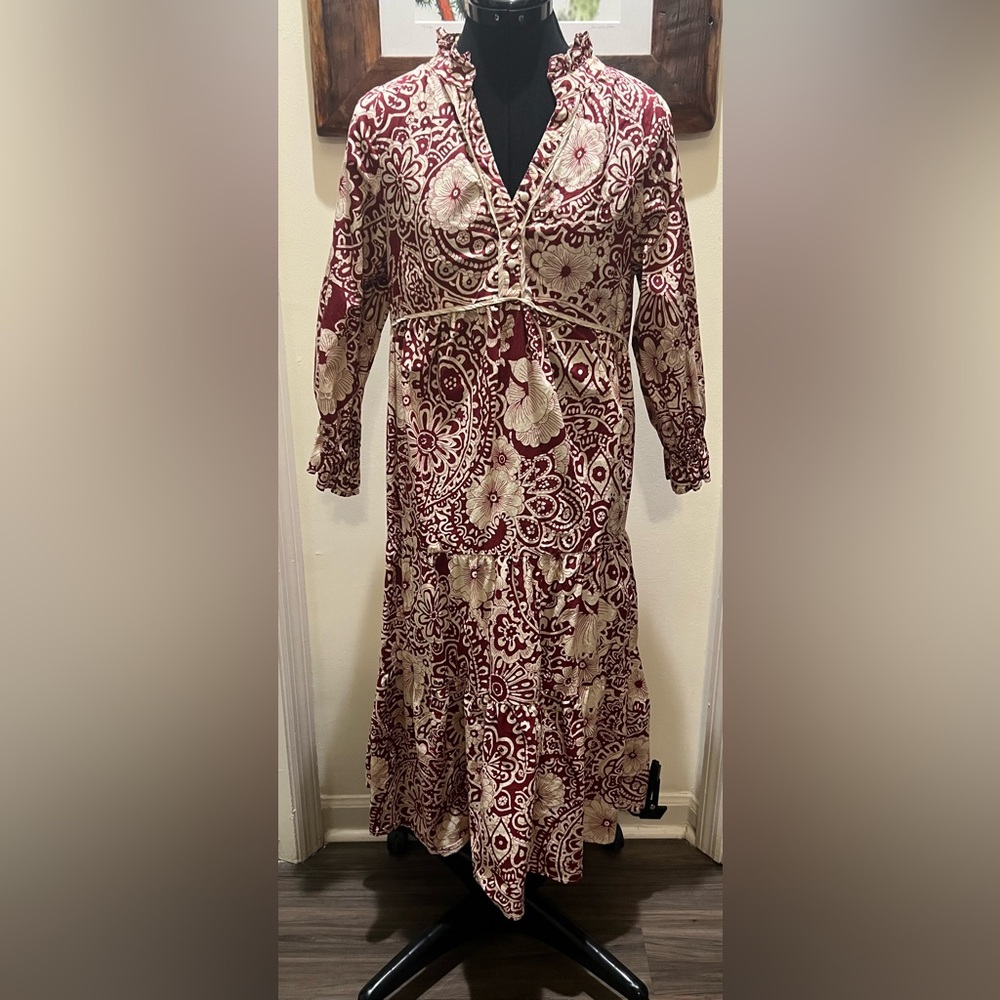 Floral Patterned Long Sleeve Dress